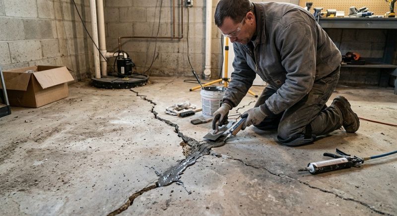 Cracked Basement Floor Repair in Henry County, GA